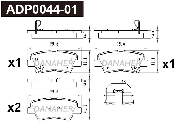 Brake Pad Set, disc brake (ADP0044-01)