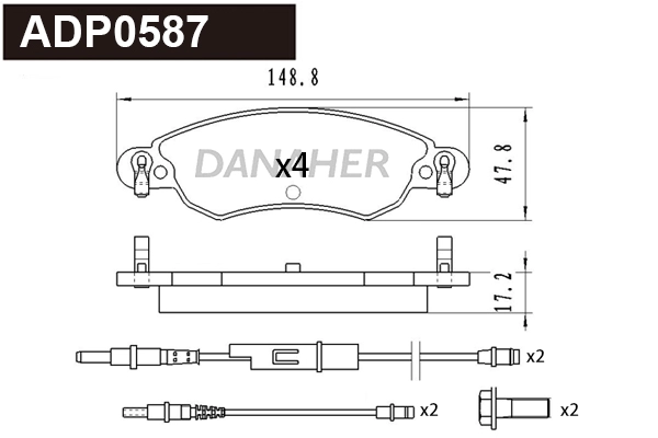 Brake Pad Set, disc brake (ADP0587)