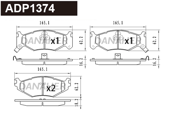 Brake Pad Set, disc brake (ADP1374)