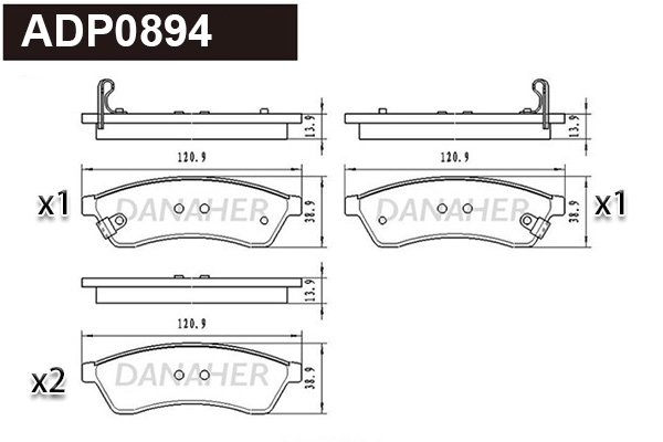 Brake Pad Set, disc brake (ADP0894)