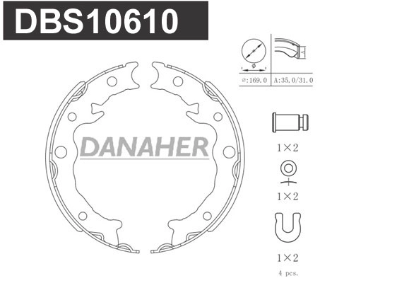 Brake Shoe Set, parking brake (DBS10610)