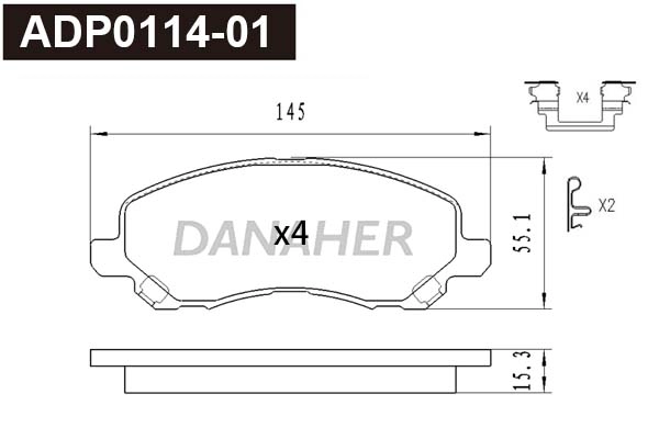 Brake Pad Set, disc brake (ADP0114-01)