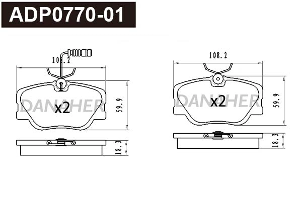 Brake Pad Set, disc brake (ADP0770-01)