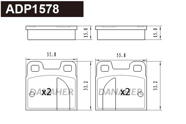 Brake Pad Set, disc brake (ADP1578)