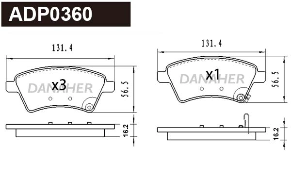 Brake Pad Set, disc brake (ADP0360)