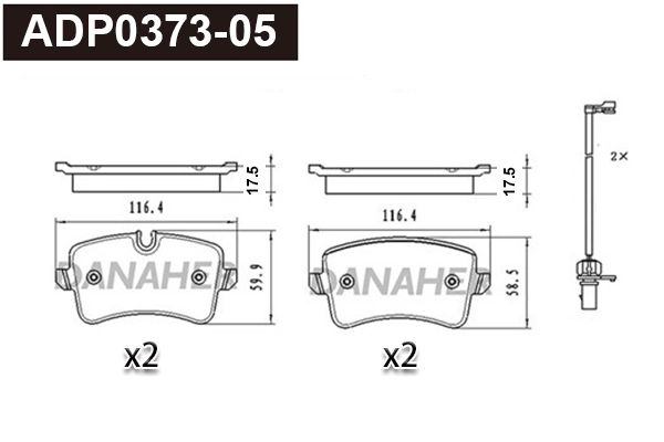 Brake Pad Set, disc brake (ADP0373-05)