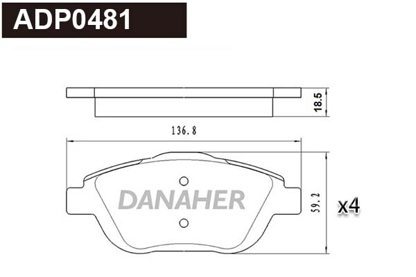 Brake Pad Set, disc brake (ADP0481)