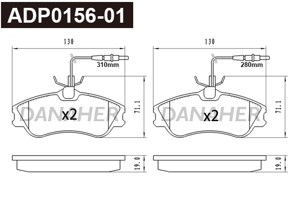 Brake Pad Set, disc brake (ADP0156-01)