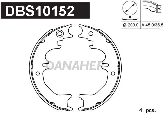 Brake Shoe Set, parking brake (DBS10152)