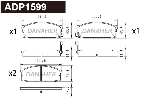 Brake Pad Set, disc brake (ADP1599)
