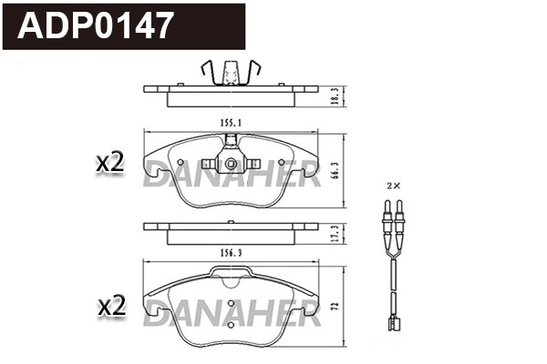 Brake Pad Set, disc brake (ADP0147)