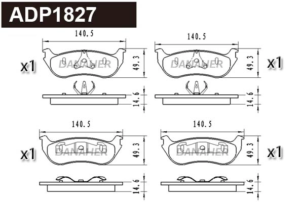 Brake Pad Set, disc brake (ADP1827)