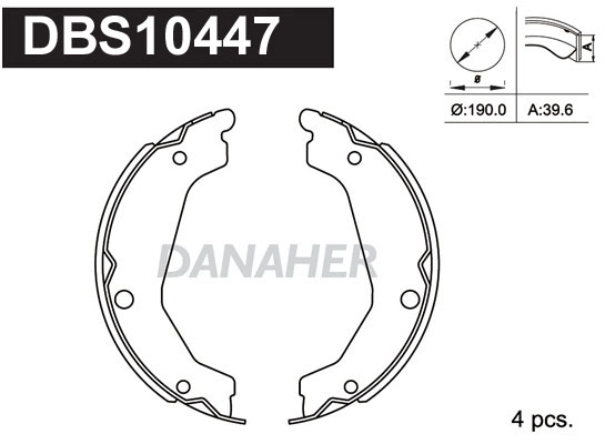 Brake Shoe Set, parking brake (DBS10447)