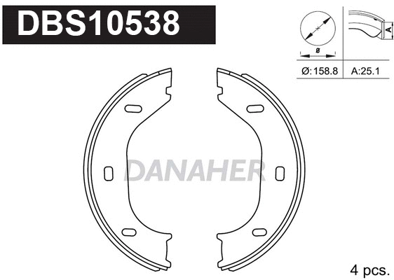 Brake Shoe Set, parking brake (DBS10538)