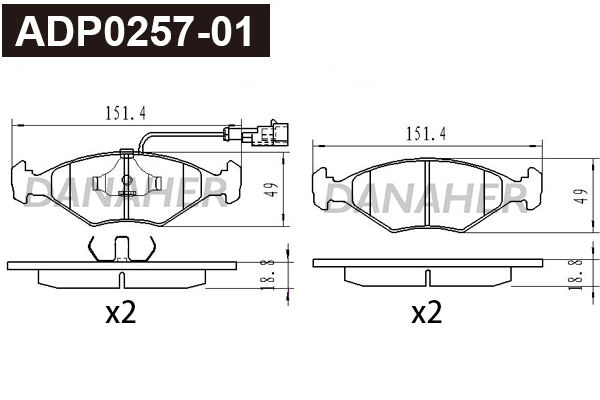 Brake Pad Set, disc brake (ADP0257-01)