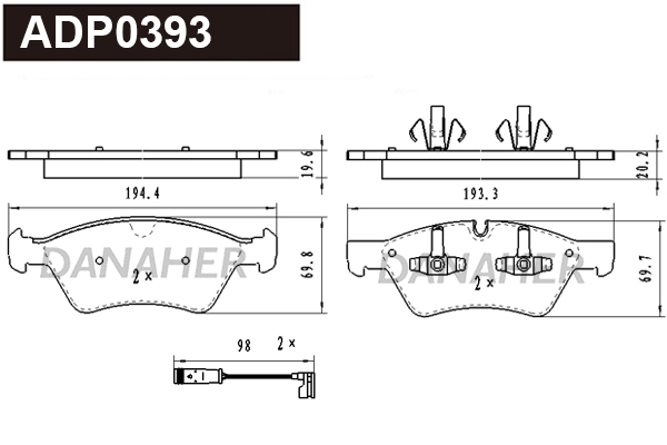 Brake Pad Set, disc brake (ADP0393)