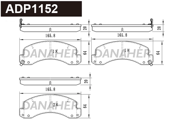 Brake Pad Set, disc brake (ADP1152)