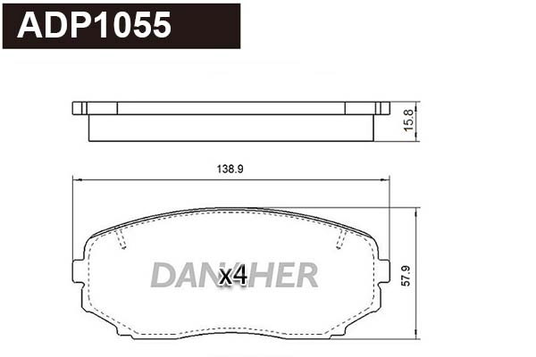 Brake Pad Set, disc brake (ADP1055)