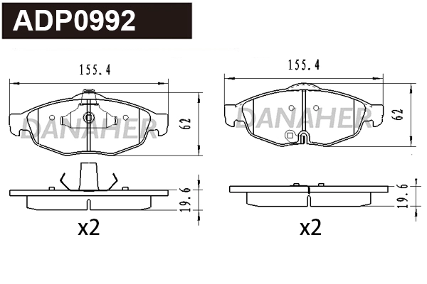 Brake Pad Set, disc brake (ADP0992)