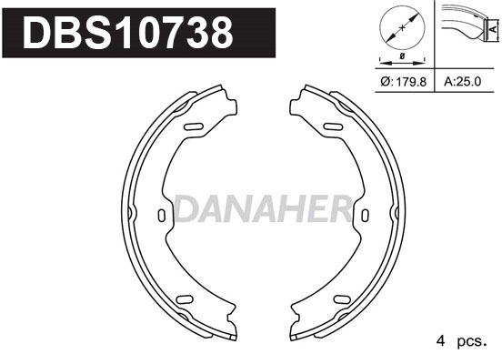 Brake Shoe Set, parking brake (DBS10738)