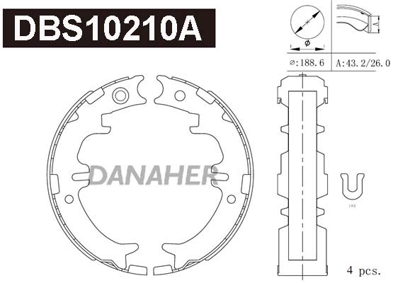 Brake Shoe Set, parking brake (DBS10210A)