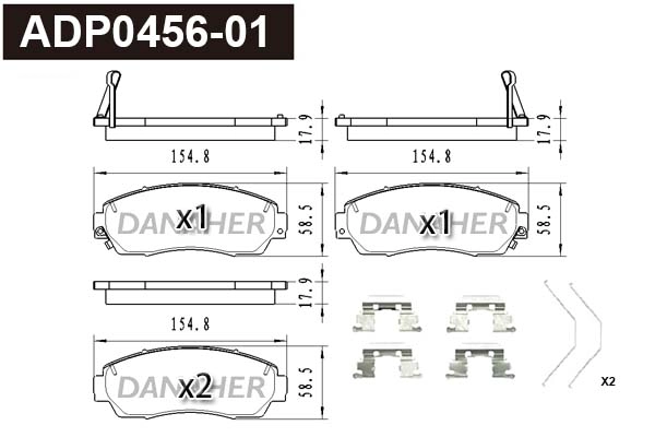 Brake Pad Set, disc brake (ADP0456-01)