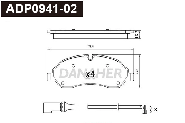 Brake Pad Set, disc brake (ADP0941-02)