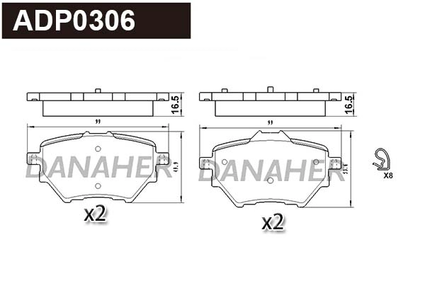 Brake Pad Set, disc brake (ADP0306)
