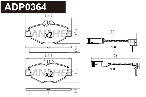 Brake Pad Set, disc brake (ADP0364)
