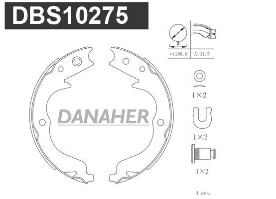 Brake Shoe Set, parking brake (DBS10275)