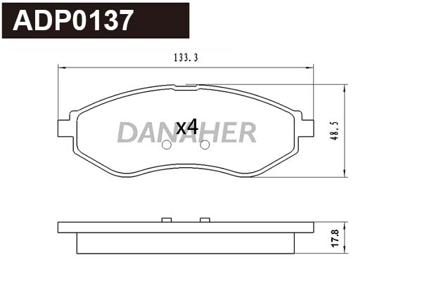 Brake Pad Set, disc brake (ADP0137)