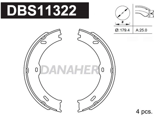Brake Shoe Set, parking brake (DBS11322)