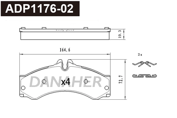 Brake Pad Set, disc brake (ADP1176-02)