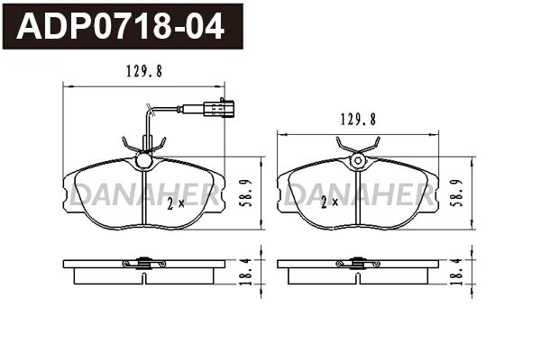 Brake Pad Set, disc brake (ADP0718-04)
