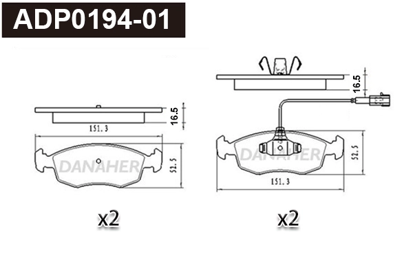 Brake Pad Set, disc brake (ADP0194-01)