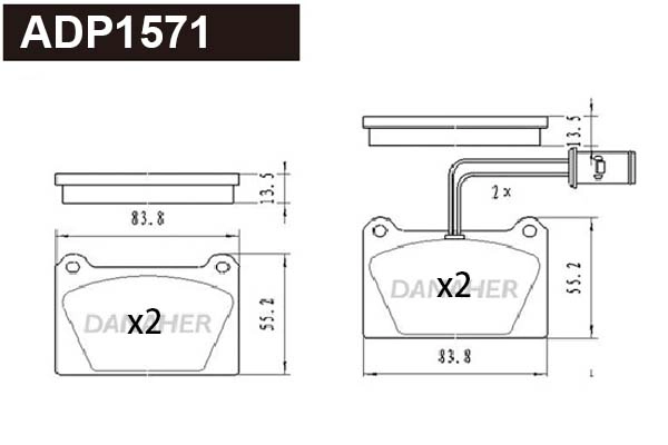 Brake Pad Set, disc brake (ADP1571)