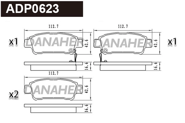Brake Pad Set, disc brake (ADP0623)