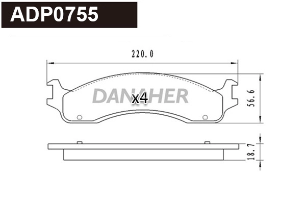 Brake Pad Set, disc brake (ADP0755)