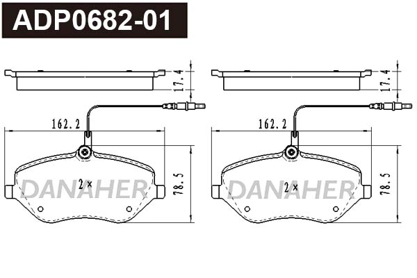 Brake Pad Set, disc brake (ADP0682-01)