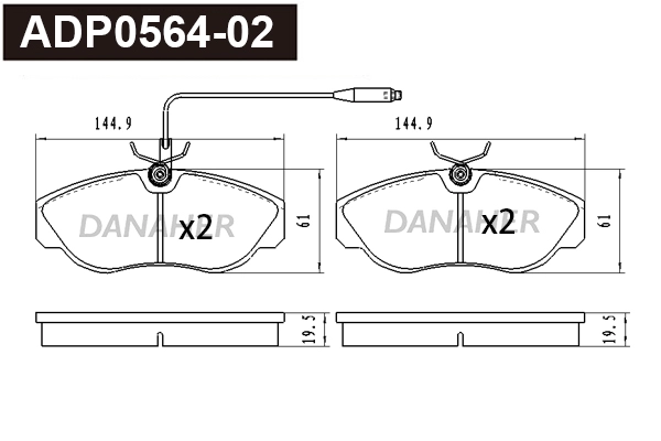 Brake Pad Set, disc brake (ADP0564-02)