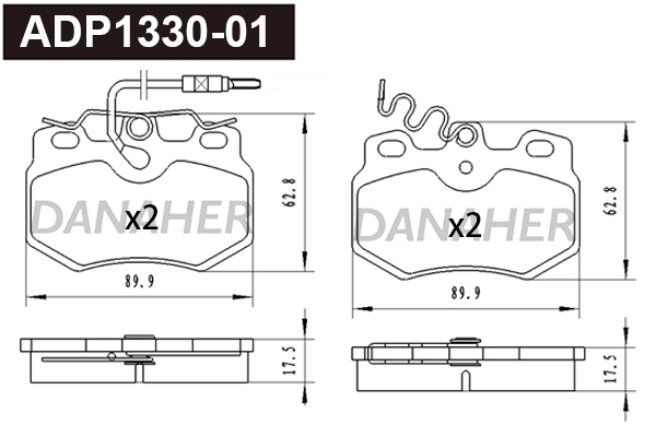Brake Pad Set, disc brake (ADP1330-01)