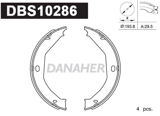 Brake Shoe Set, parking brake (DBS10286)