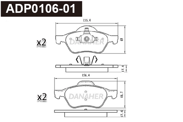 Brake Pad Set, disc brake (ADP0106-01)