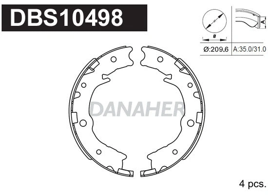 Brake Shoe Set, parking brake (DBS10498)