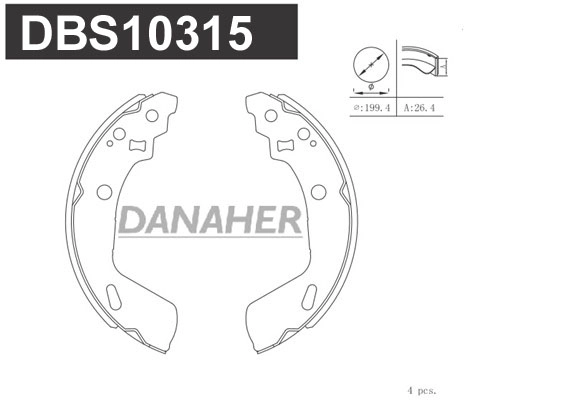 Brake Shoe Set, parking brake (DBS10315)
