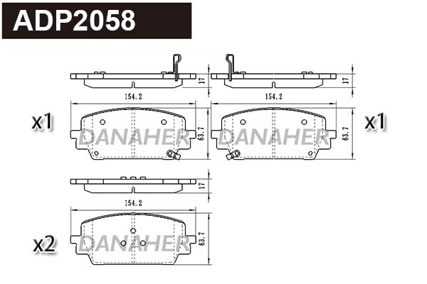 Brake Pad Set, disc brake (ADP2058)