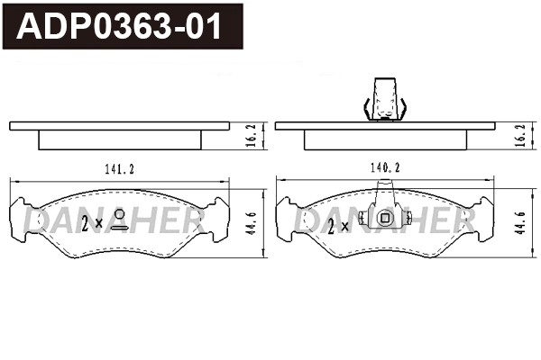 Brake Pad Set, disc brake (ADP0363-01)