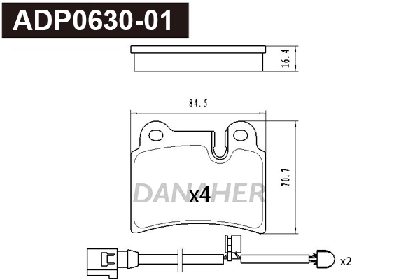 Brake Pad Set, disc brake (ADP0630-01)