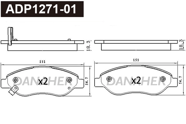 Brake Pad Set, disc brake (ADP1271-01)
