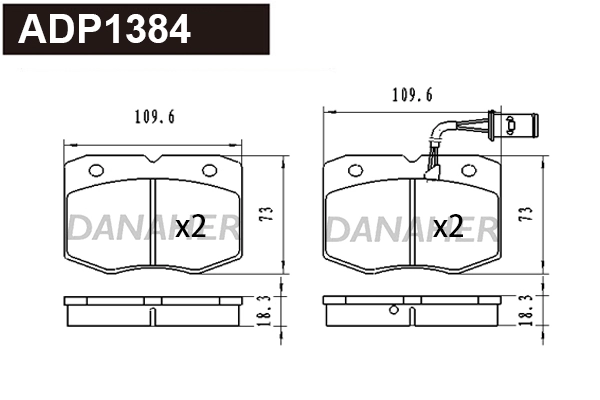 Brake Pad Set, disc brake (ADP1384)